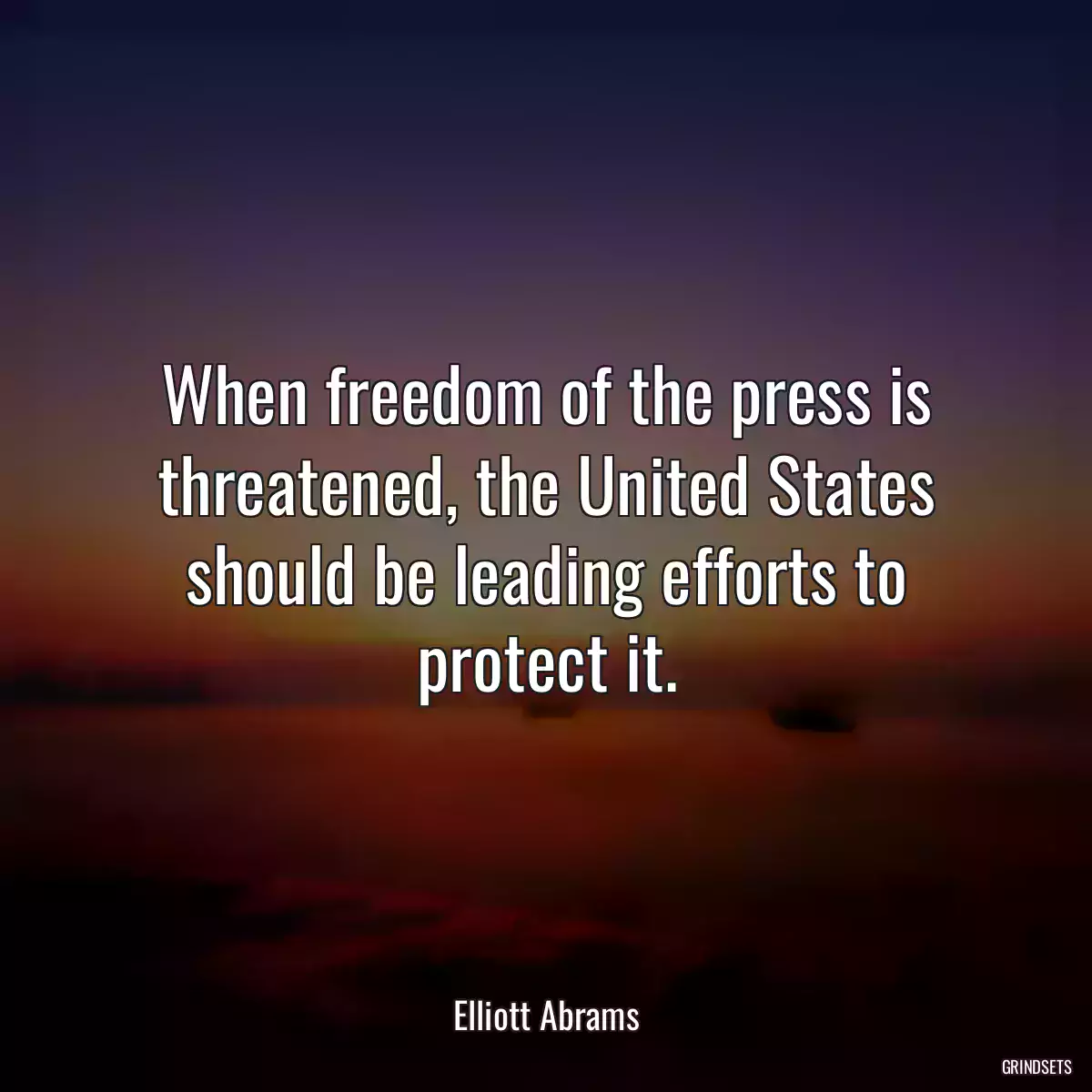 When freedom of the press is threatened, the United States should be leading efforts to protect it.