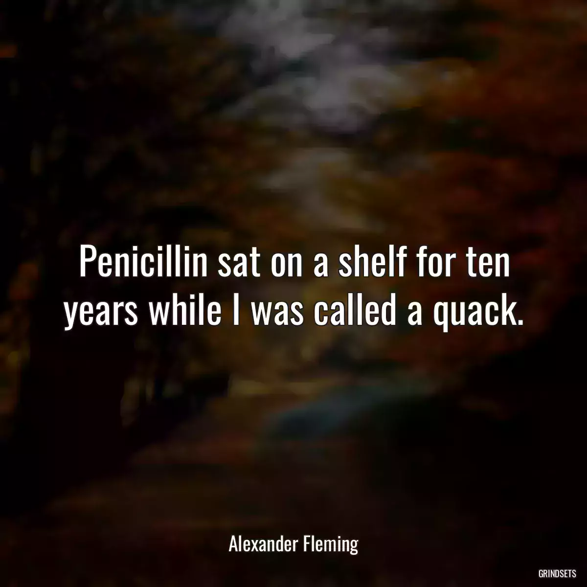 Penicillin sat on a shelf for ten years while I was called a quack.