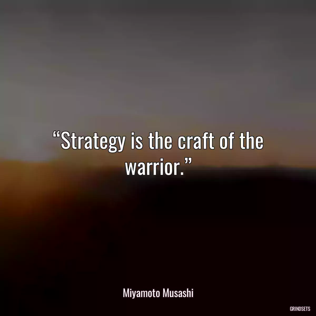 “Strategy is the craft of the warrior.”