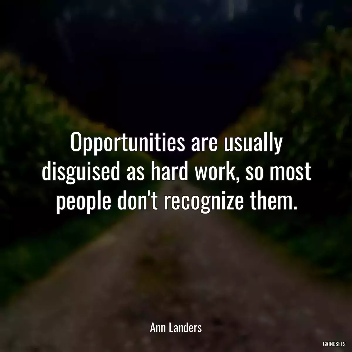 Opportunities are usually disguised as hard work, so most people don\'t recognize them.