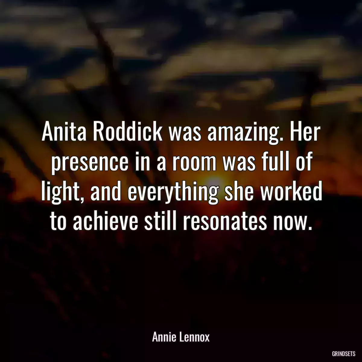 Anita Roddick was amazing. Her presence in a room was full of light, and everything she worked to achieve still resonates now.