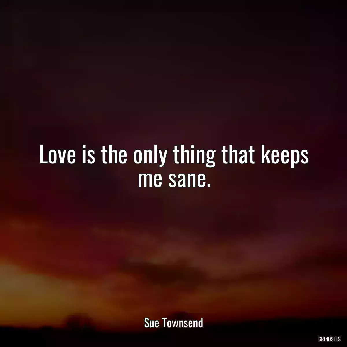 Love is the only thing that keeps me sane.