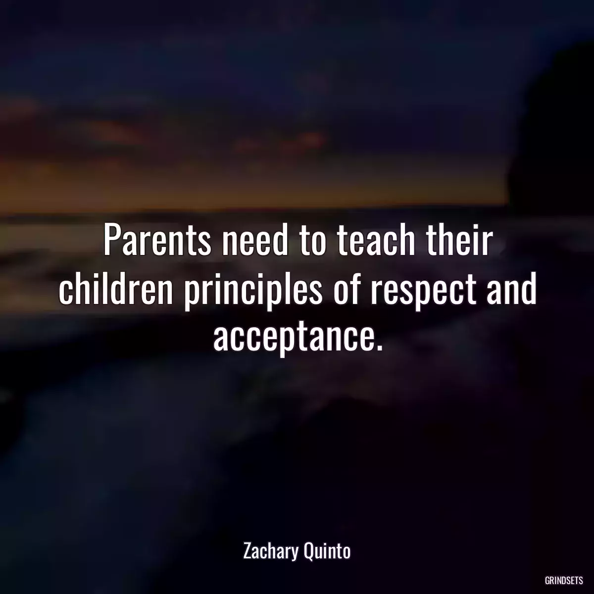 Parents need to teach their children principles of respect and acceptance.