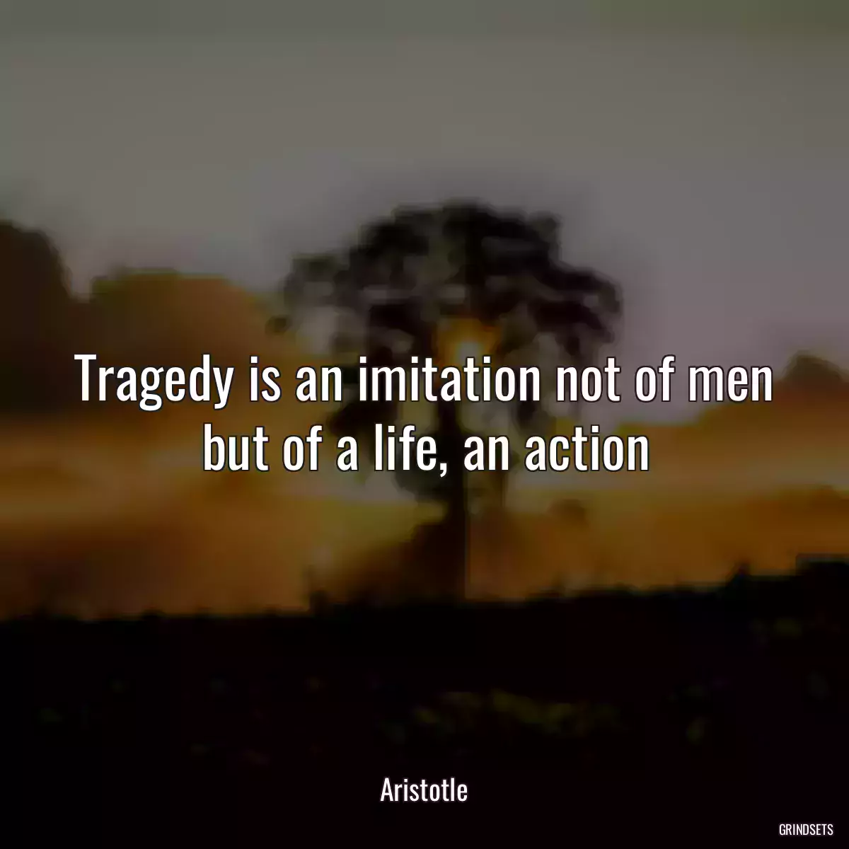 Tragedy is an imitation not of men but of a life, an action