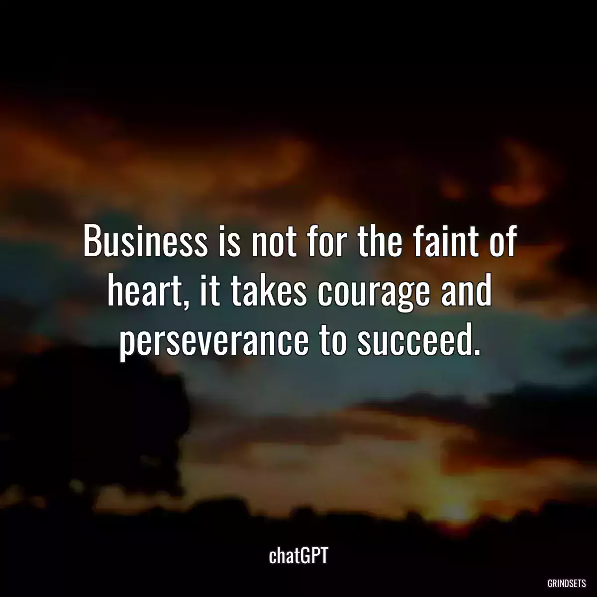 Business is not for the faint of heart, it takes courage and perseverance to succeed.