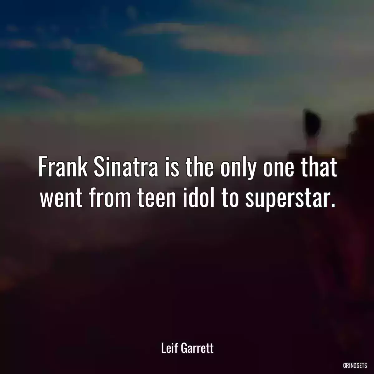 Frank Sinatra is the only one that went from teen idol to superstar.