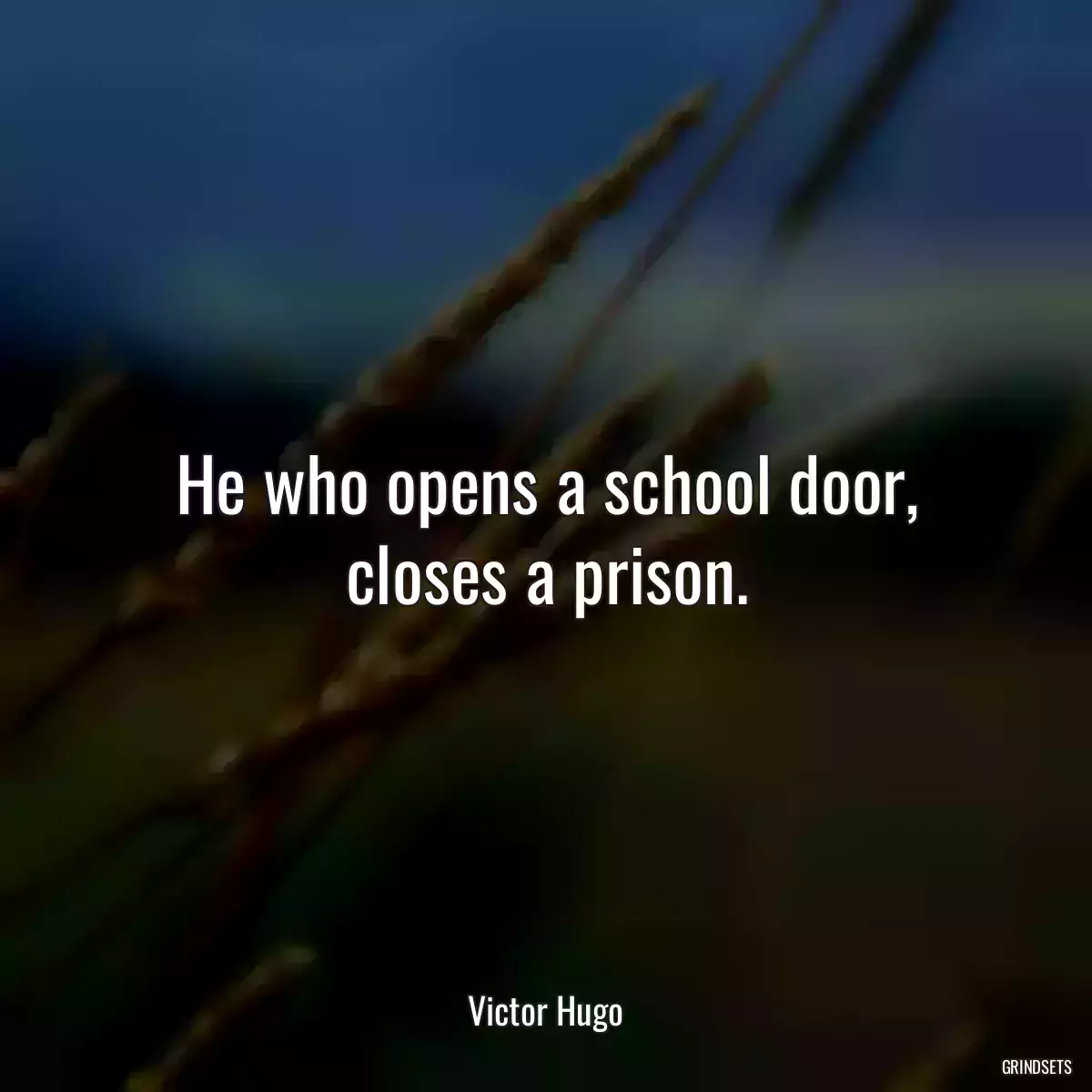 He who opens a school door, closes a prison.