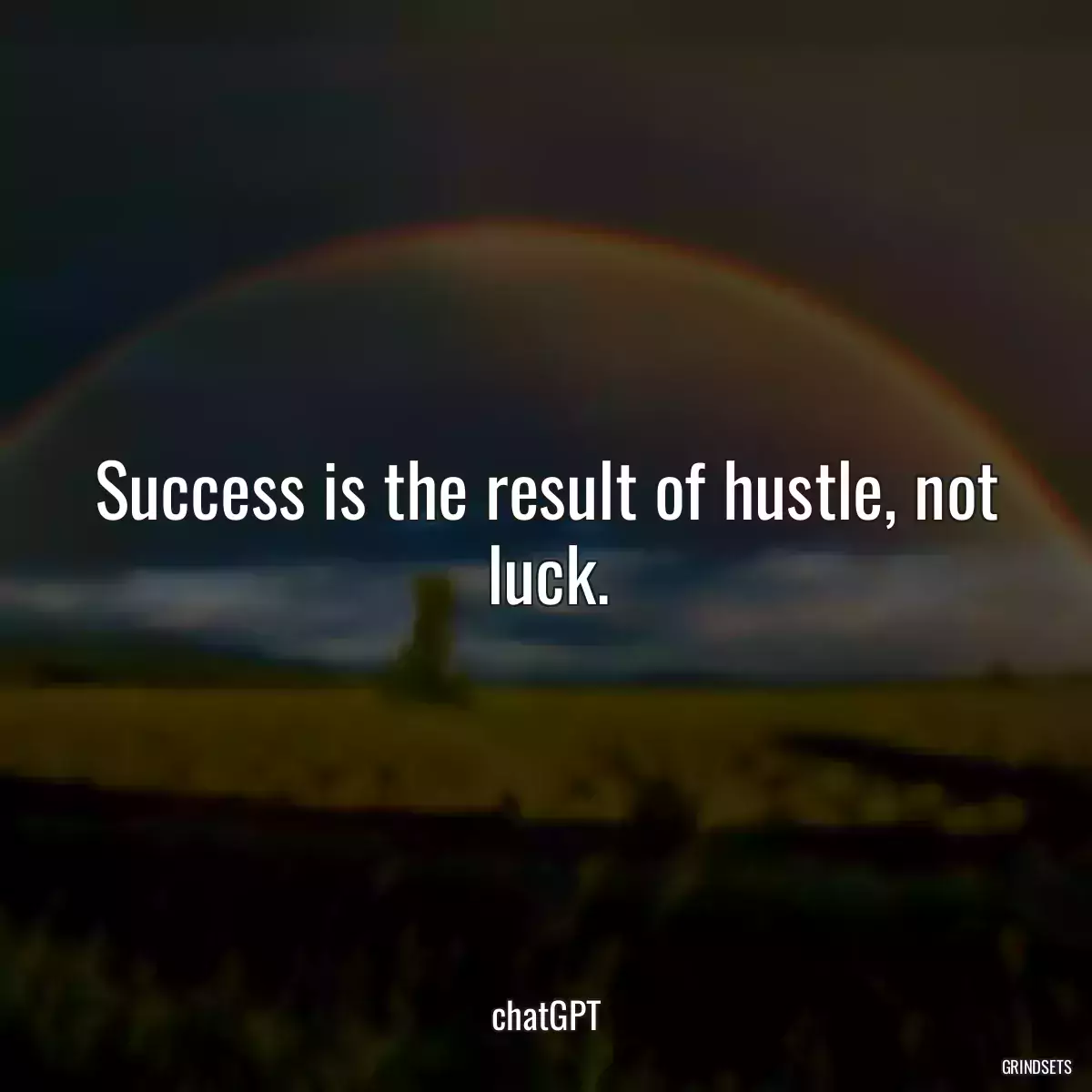 Success is the result of hustle, not luck.