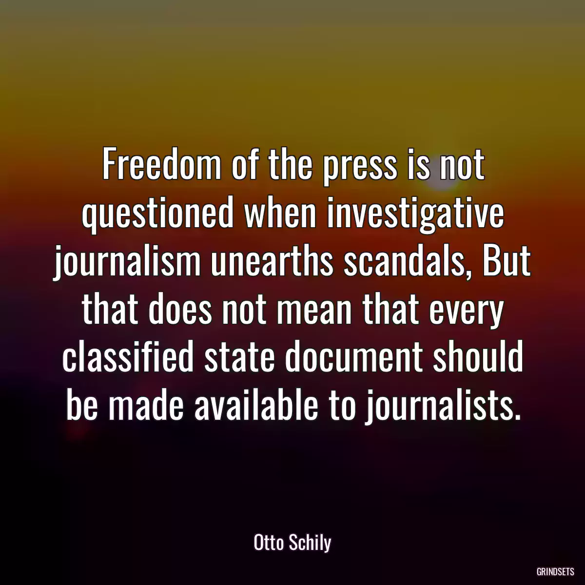 Freedom of the press is not questioned when investigative journalism unearths scandals, But that does not mean that every classified state document should be made available to journalists.