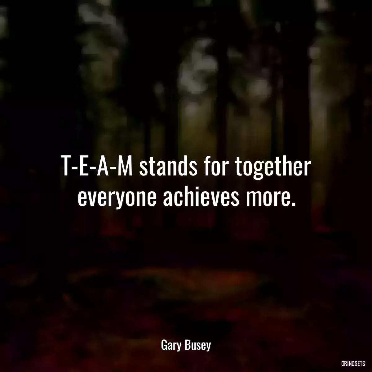 T-E-A-M stands for together everyone achieves more.