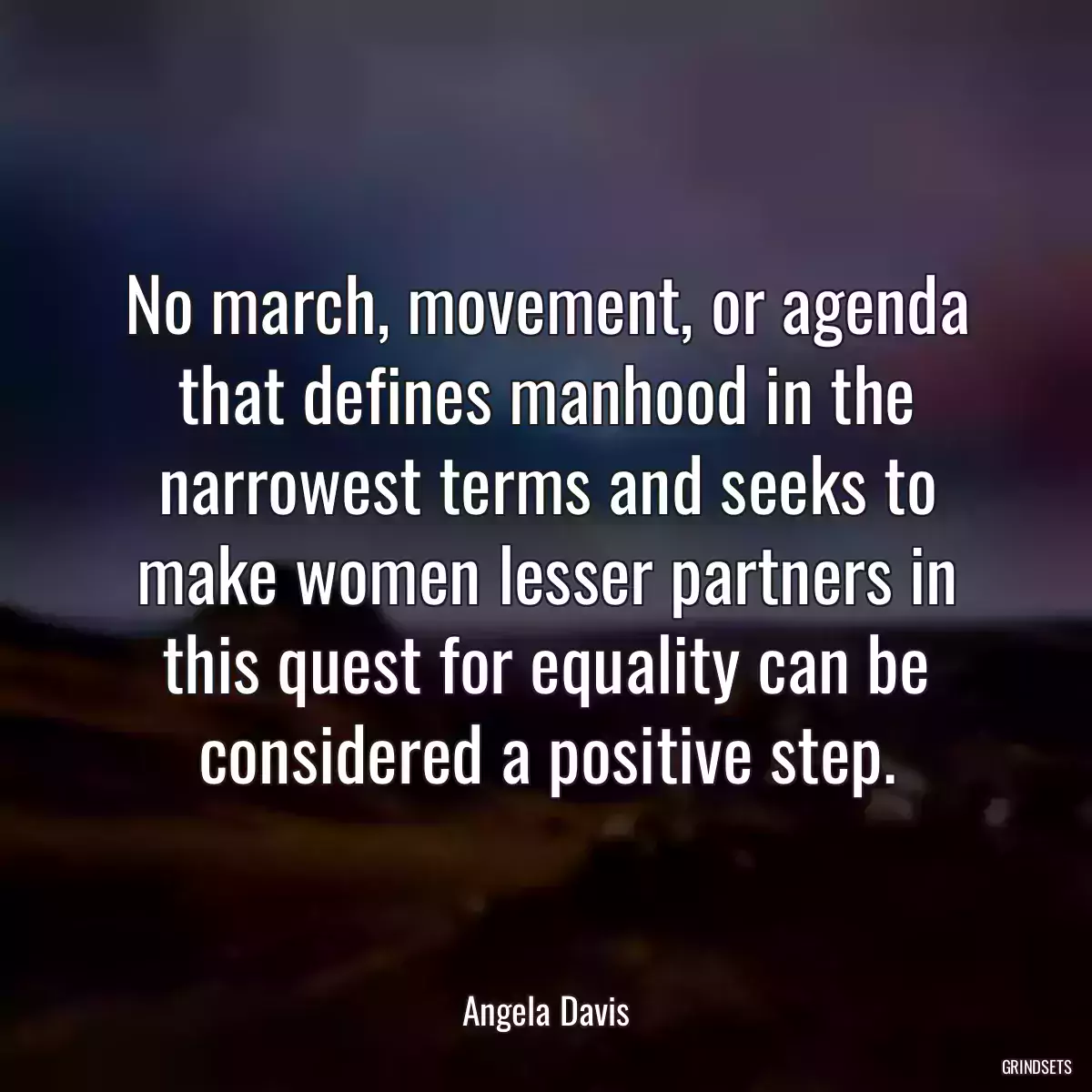 No march, movement, or agenda that defines manhood in the narrowest terms and seeks to make women lesser partners in this quest for equality can be considered a positive step.