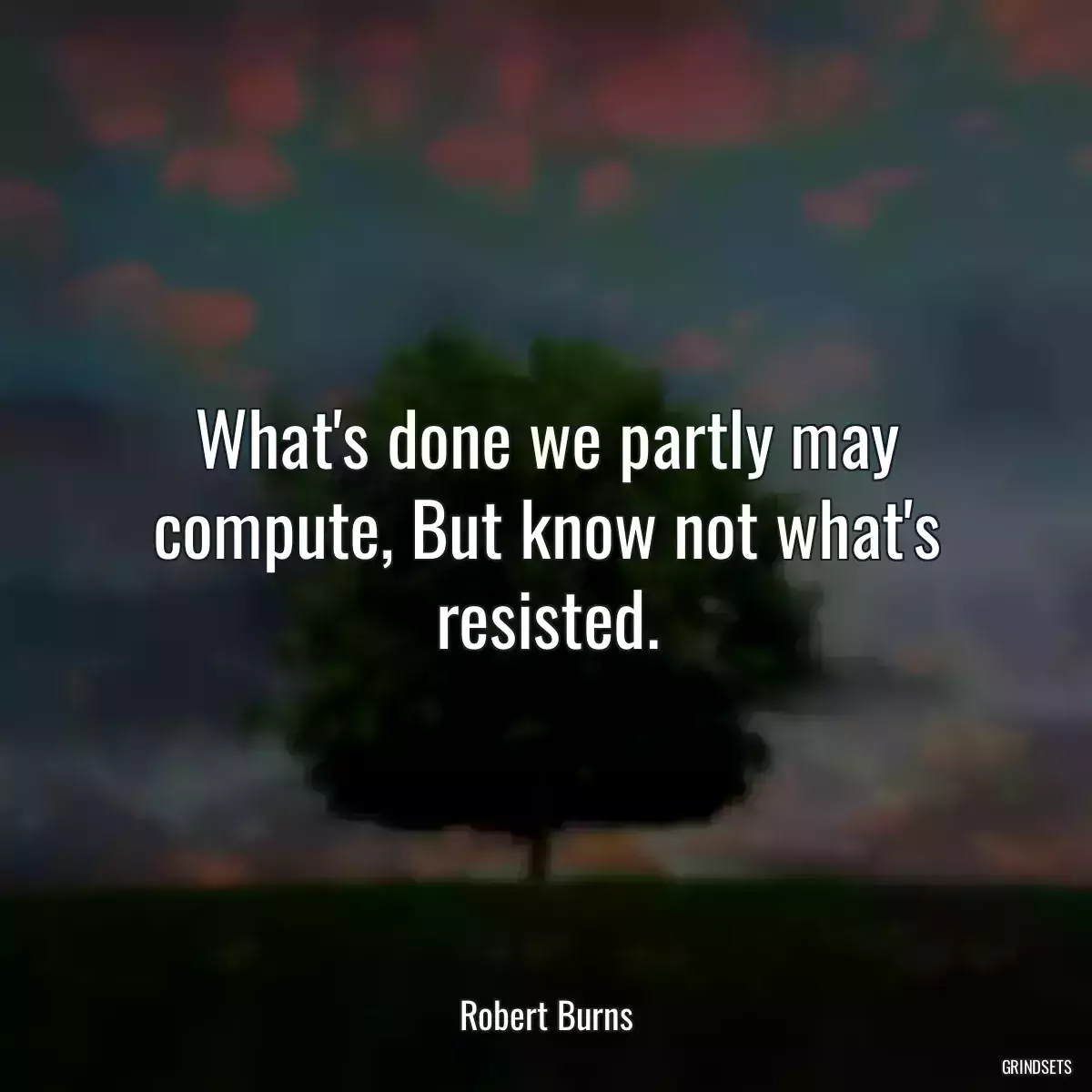 What\'s done we partly may compute, But know not what\'s resisted.