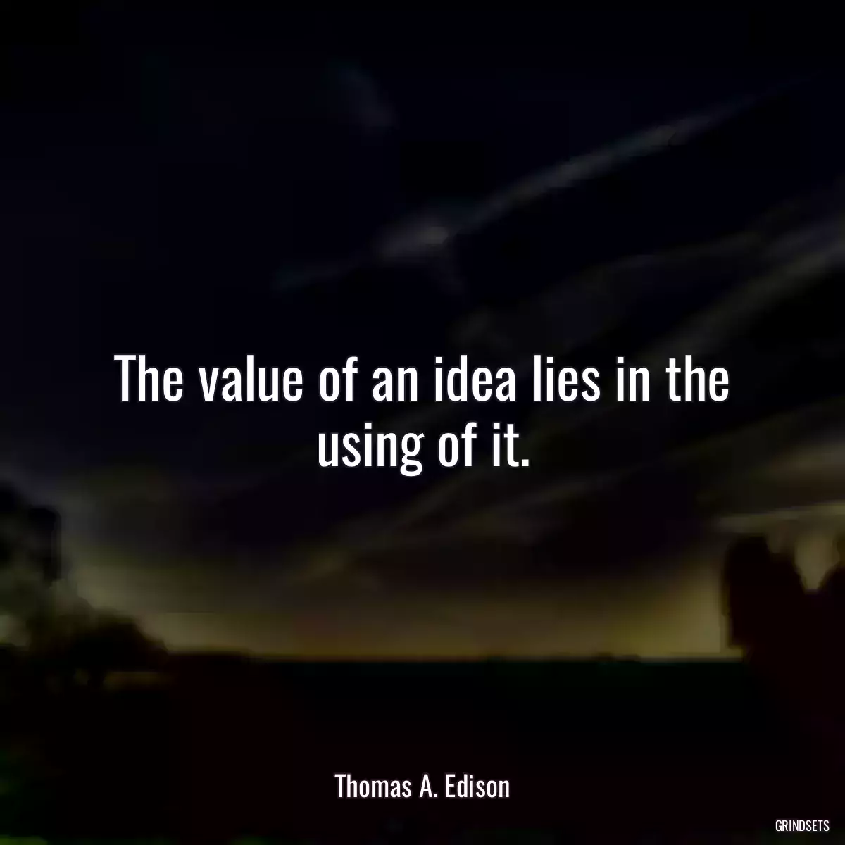 The value of an idea lies in the using of it.