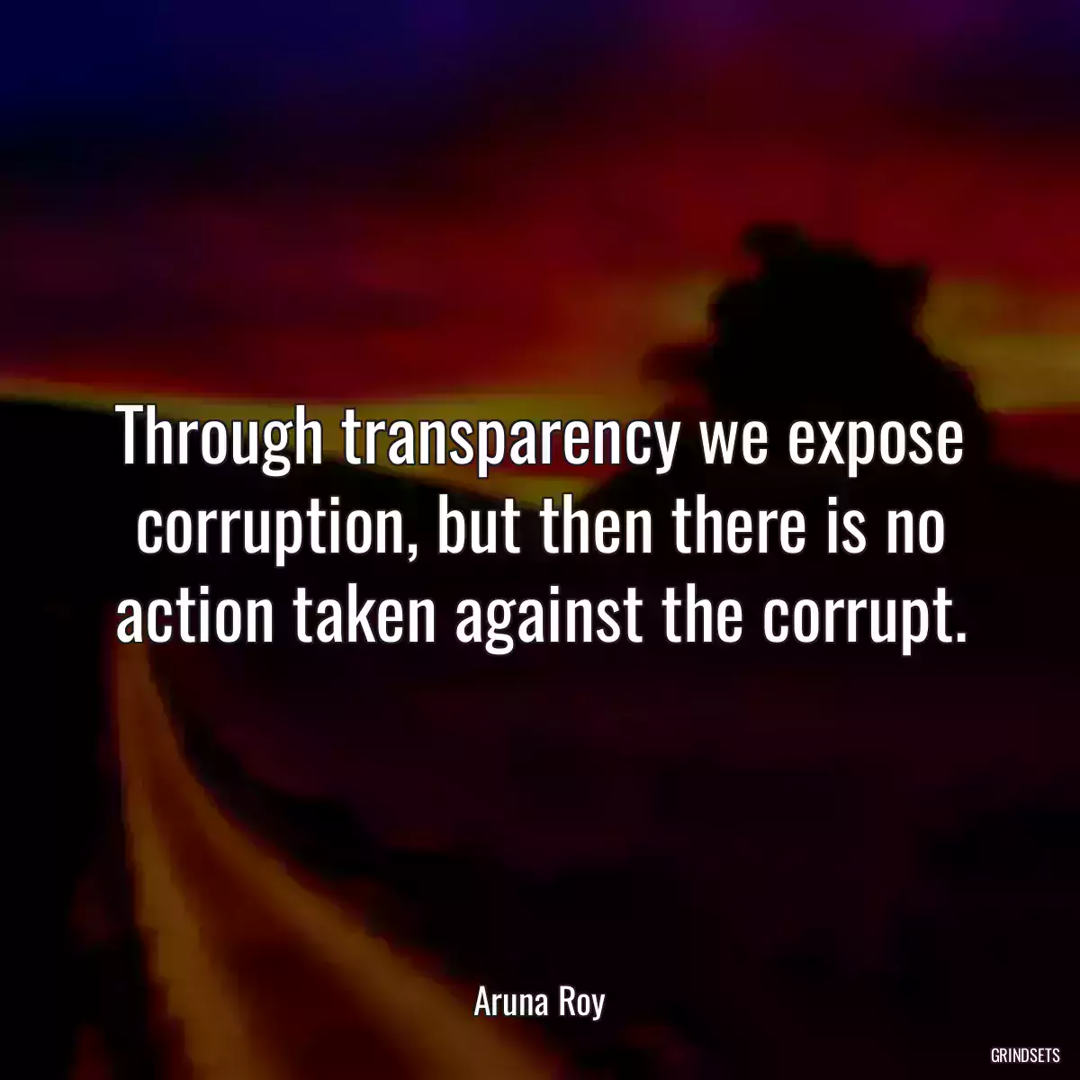 Through transparency we expose corruption, but then there is no action taken against the corrupt.