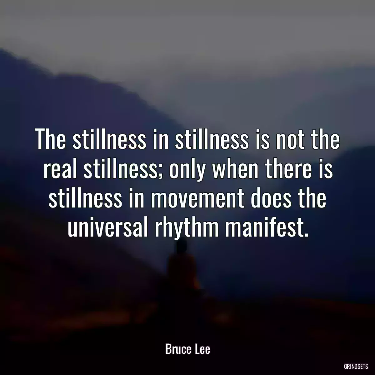 The stillness in stillness is not the real stillness; only when there is stillness in movement does the universal rhythm manifest.