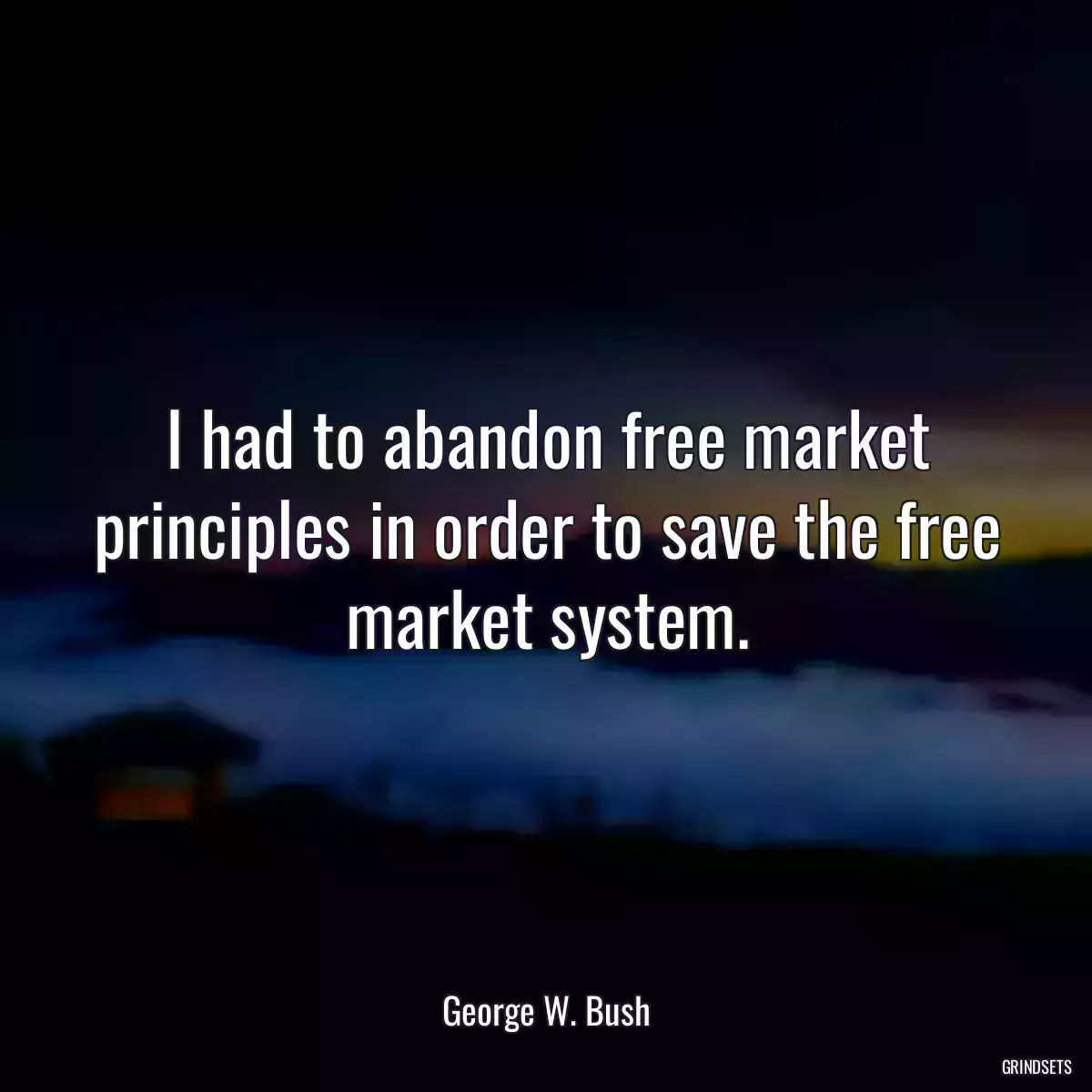 I had to abandon free market principles in order to save the free market system.