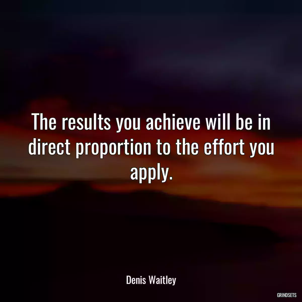 The results you achieve will be in direct proportion to the effort you apply.