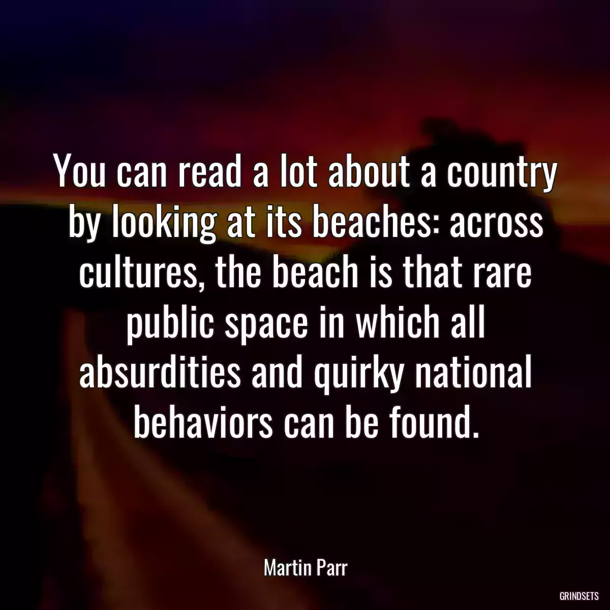 You can read a lot about a country by looking at its beaches: across cultures, the beach is that rare public space in which all absurdities and quirky national behaviors can be found.