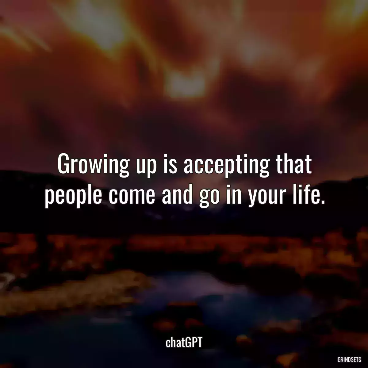 Growing up is accepting that people come and go in your life.
