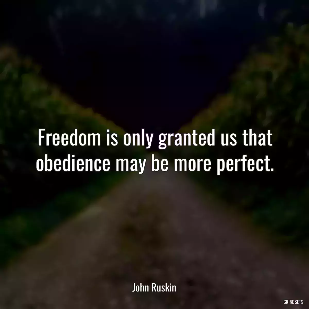 Freedom is only granted us that obedience may be more perfect.