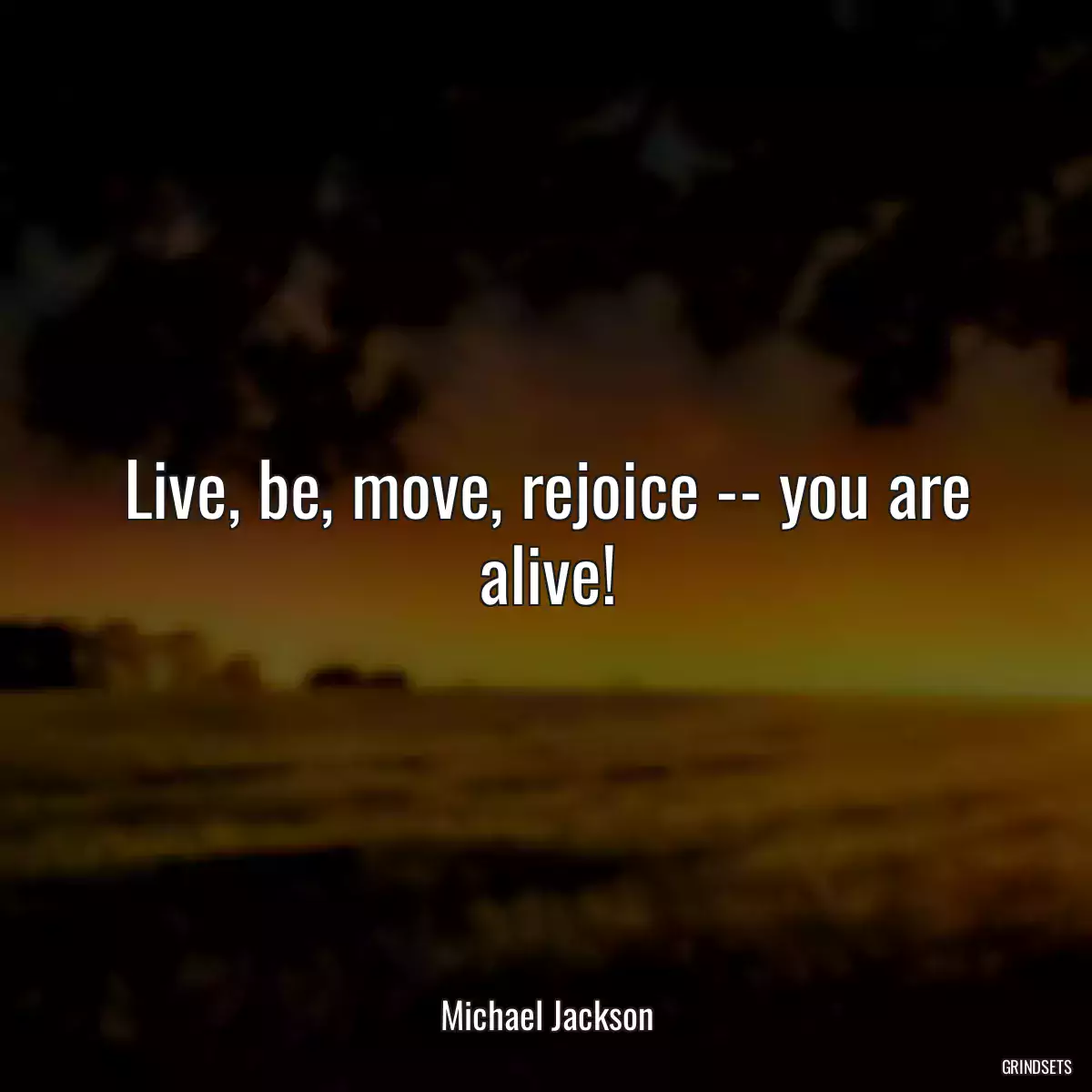 Live, be, move, rejoice -- you are alive!