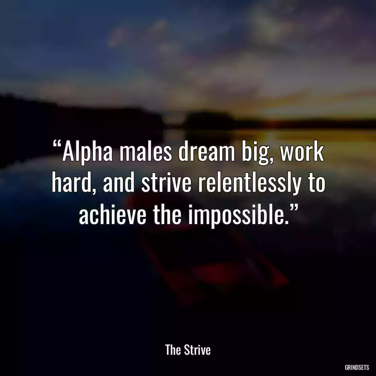 “Alpha males dream big, work hard, and strive relentlessly to achieve the impossible.”