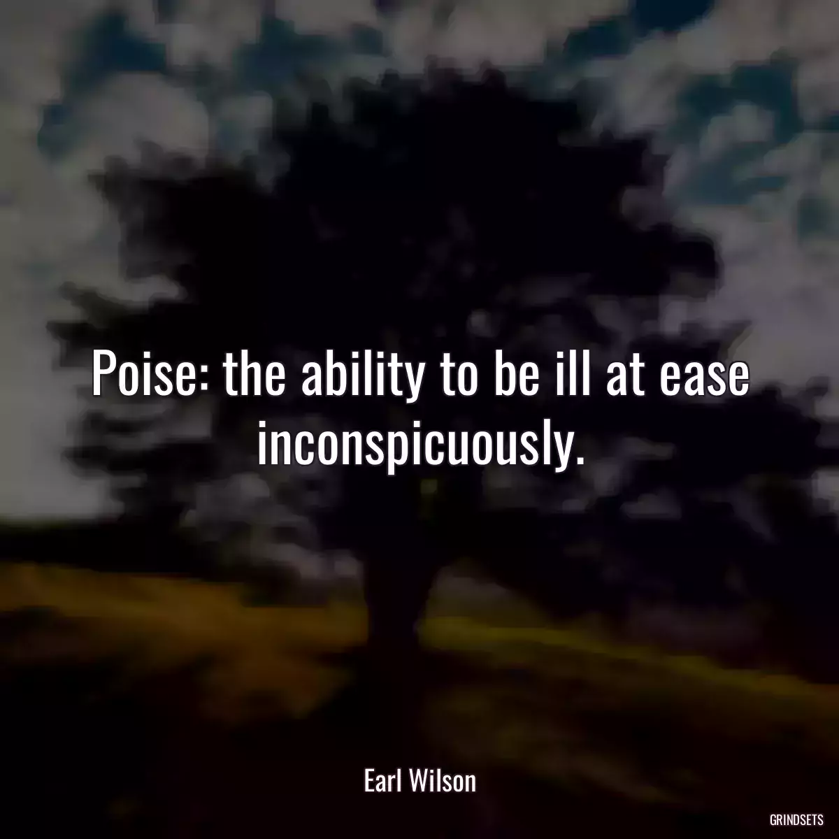 Poise: the ability to be ill at ease inconspicuously.