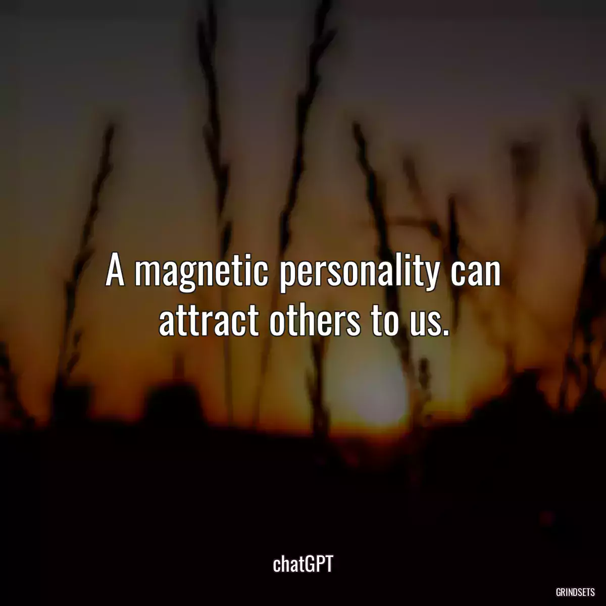 A magnetic personality can attract others to us.