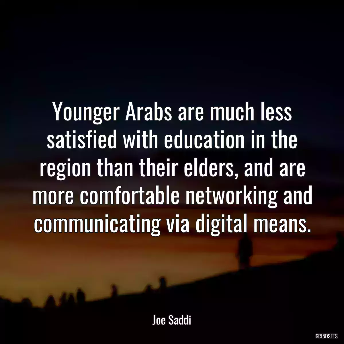 Younger Arabs are much less satisfied with education in the region than their elders, and are more comfortable networking and communicating via digital means.