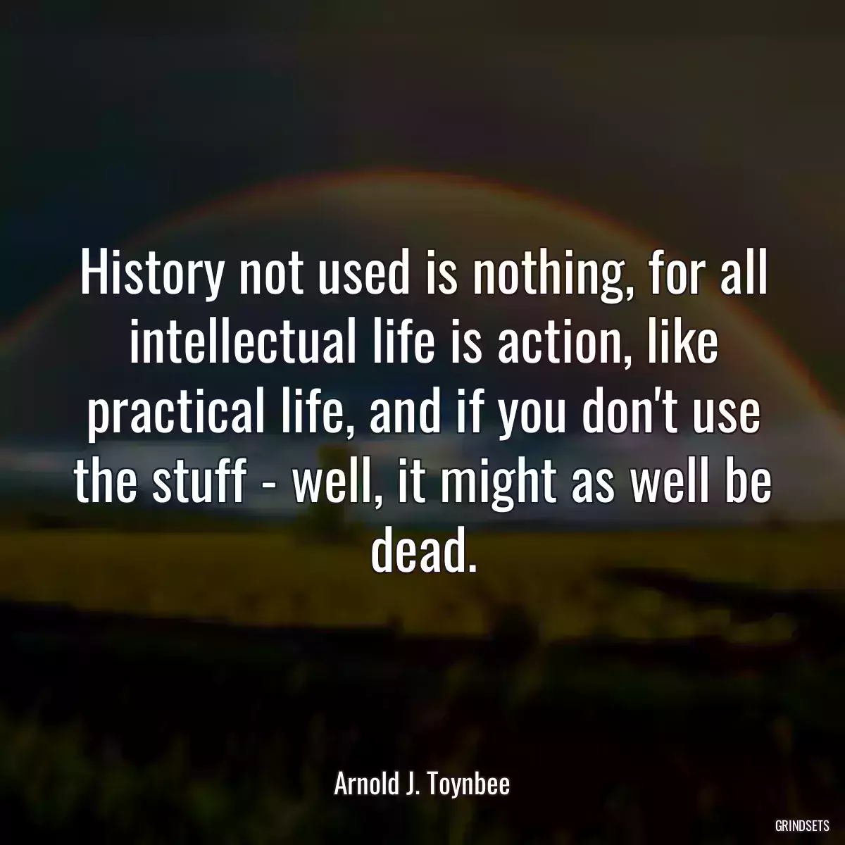 History not used is nothing, for all intellectual life is action, like practical life, and if you don\'t use the stuff - well, it might as well be dead.