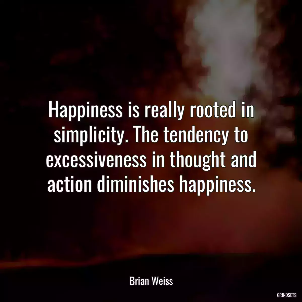 Happiness is really rooted in simplicity. The tendency to excessiveness in thought and action diminishes happiness.