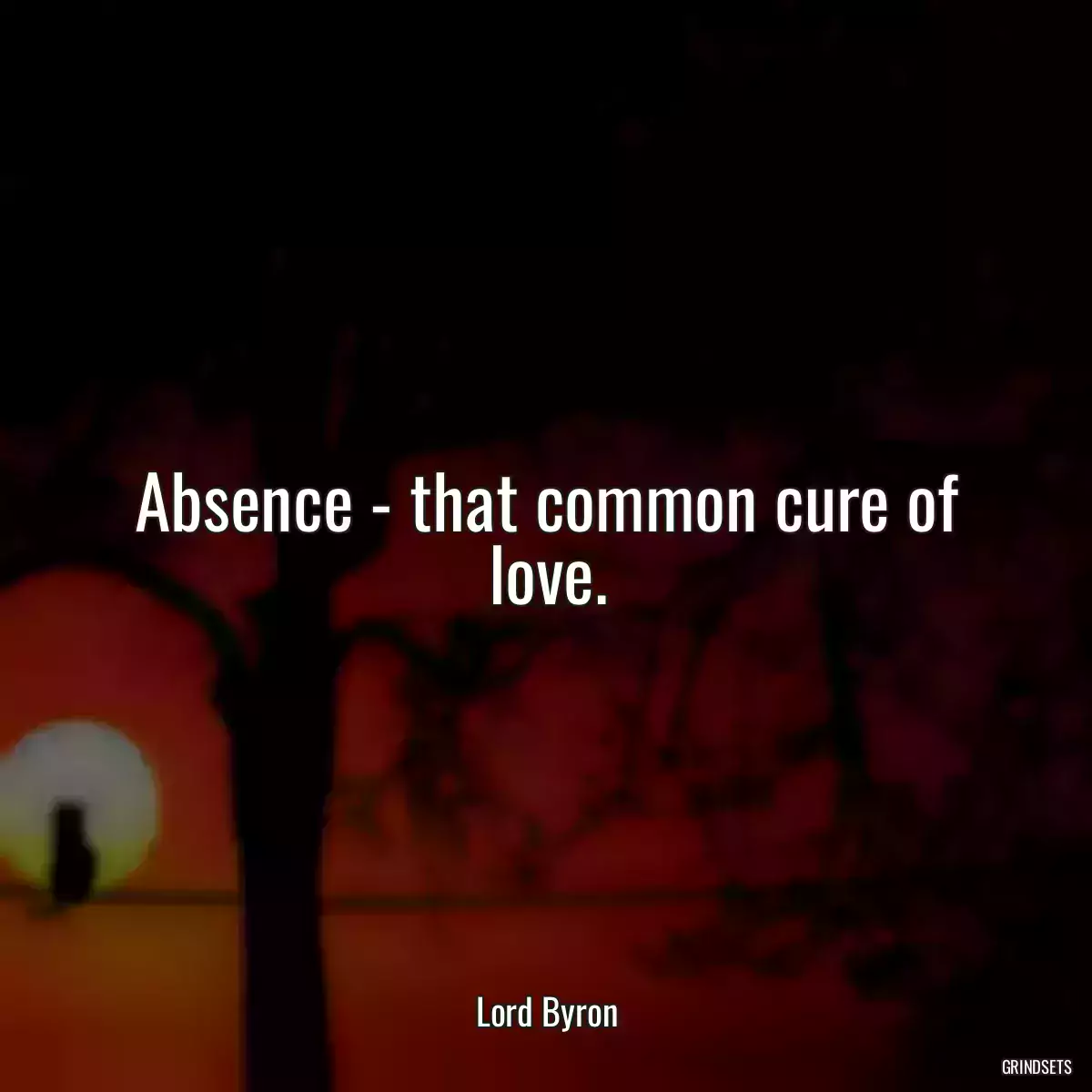 Absence - that common cure of love.