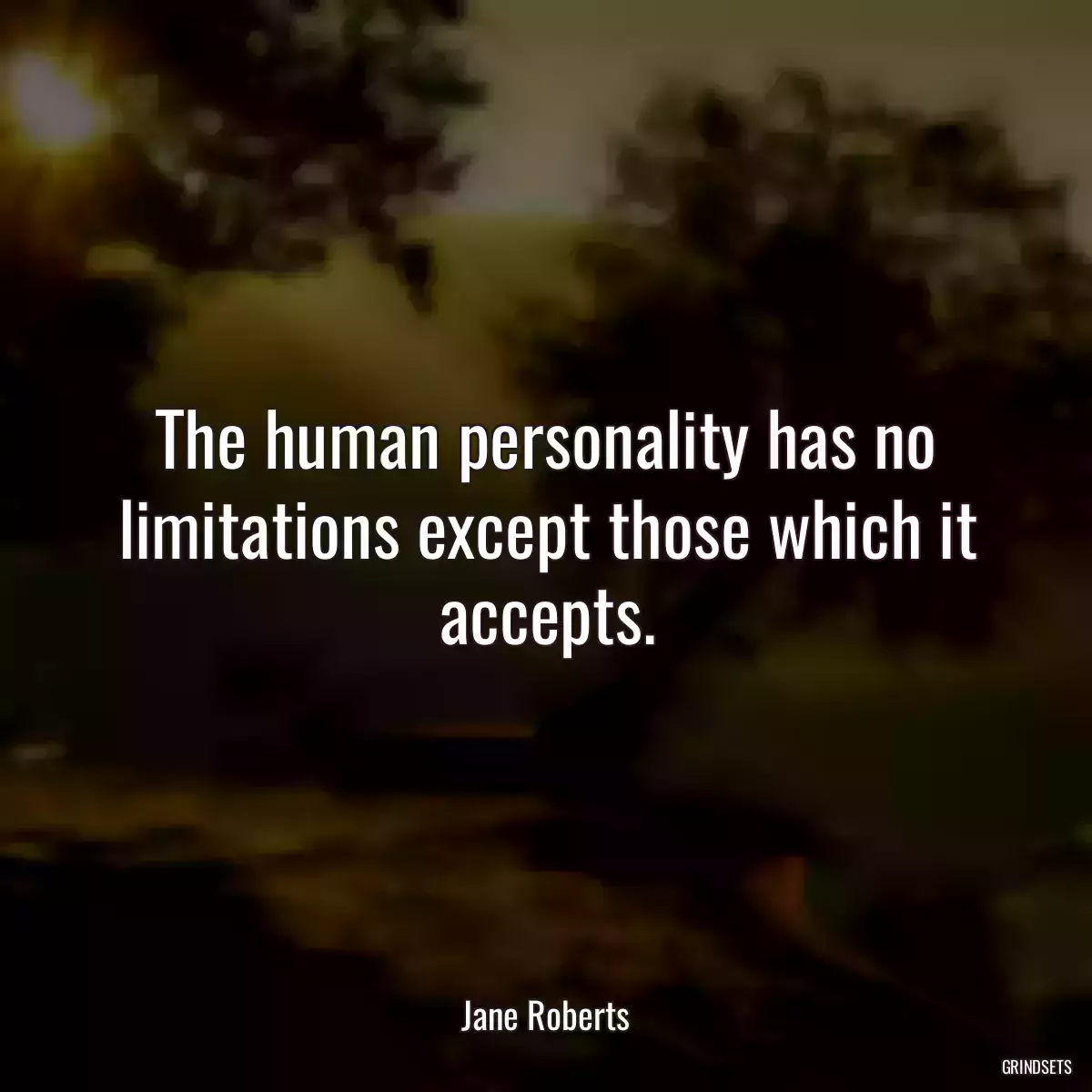 The human personality has no limitations except those which it accepts.