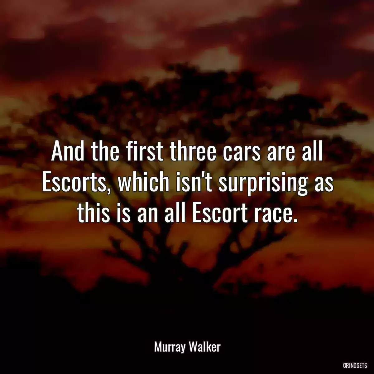 And the first three cars are all Escorts, which isn\'t surprising as this is an all Escort race.