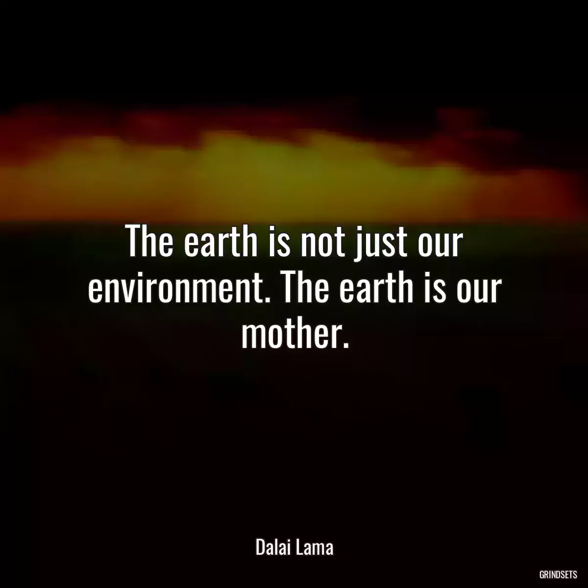 The earth is not just our environment. The earth is our mother.