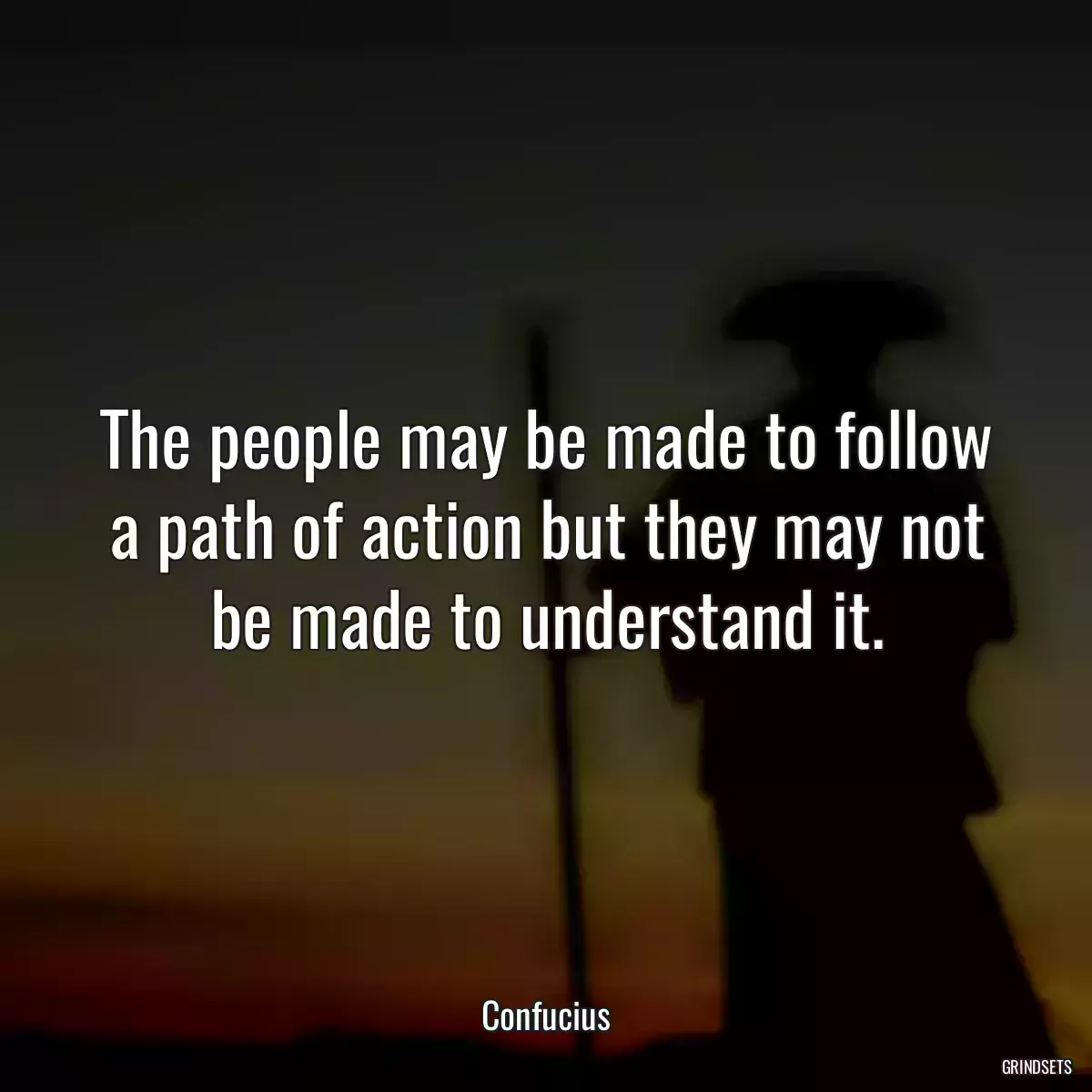 The people may be made to follow a path of action but they may not be made to understand it.