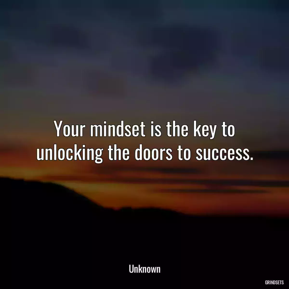 Your mindset is the key to unlocking the doors to success.