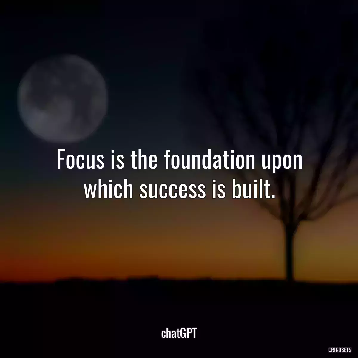 Focus is the foundation upon which success is built.