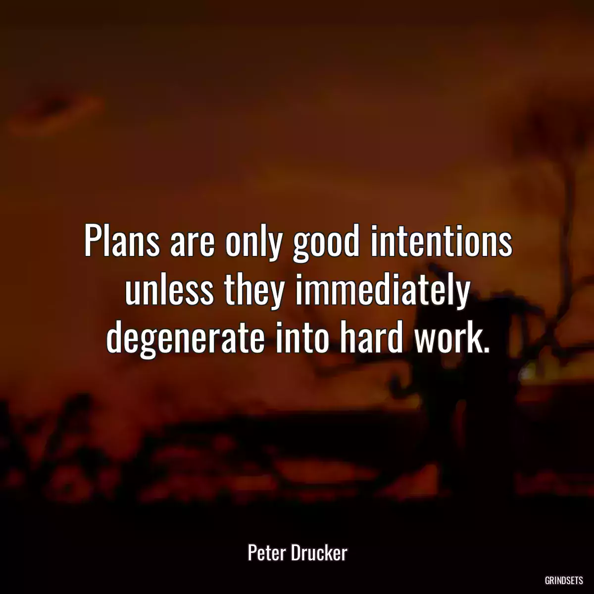 Plans are only good intentions unless they immediately degenerate into hard work.