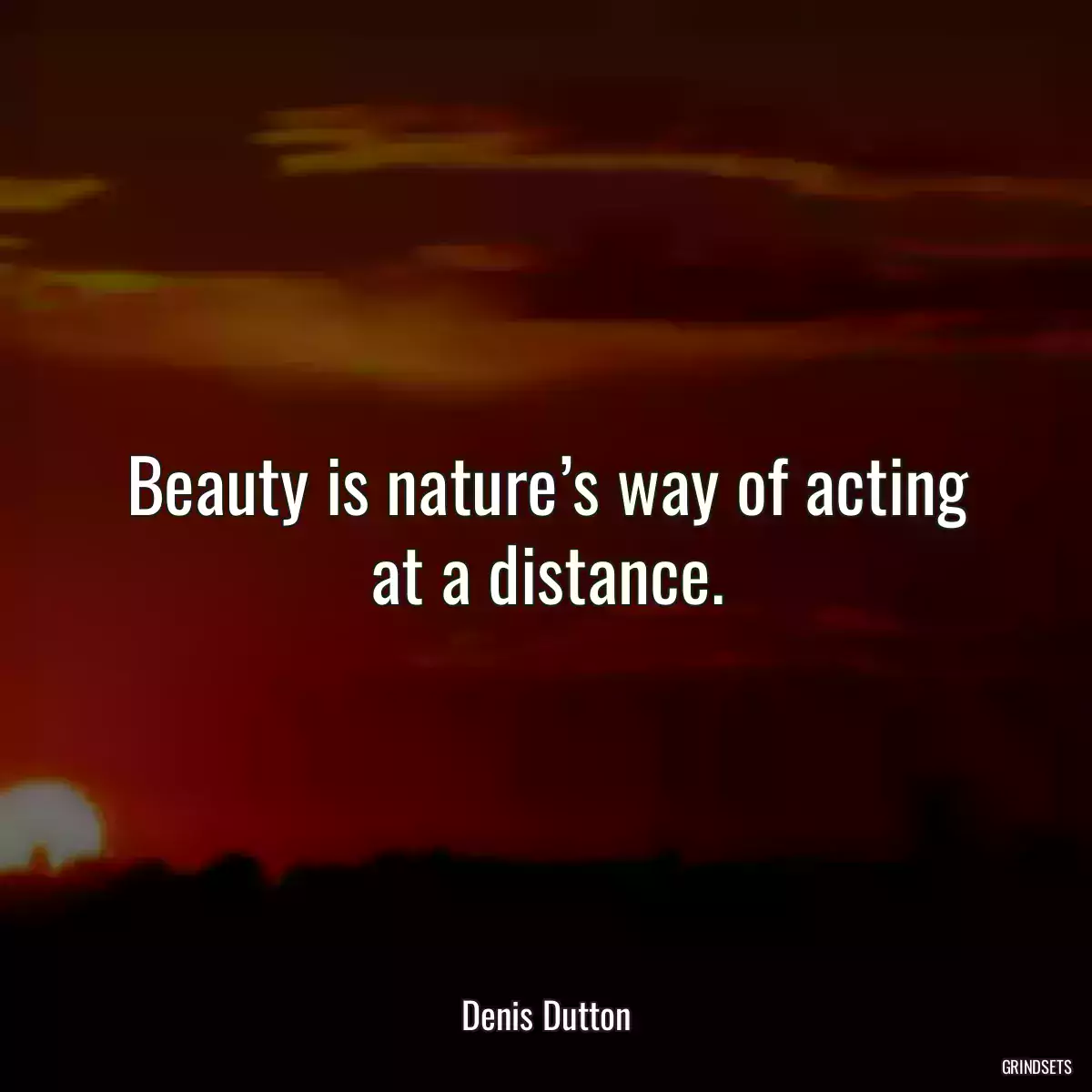 Beauty is nature’s way of acting at a distance.