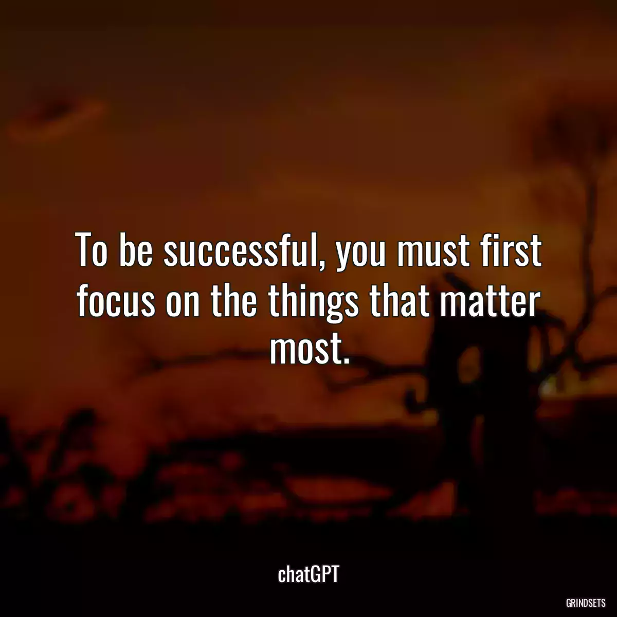 To be successful, you must first focus on the things that matter most.