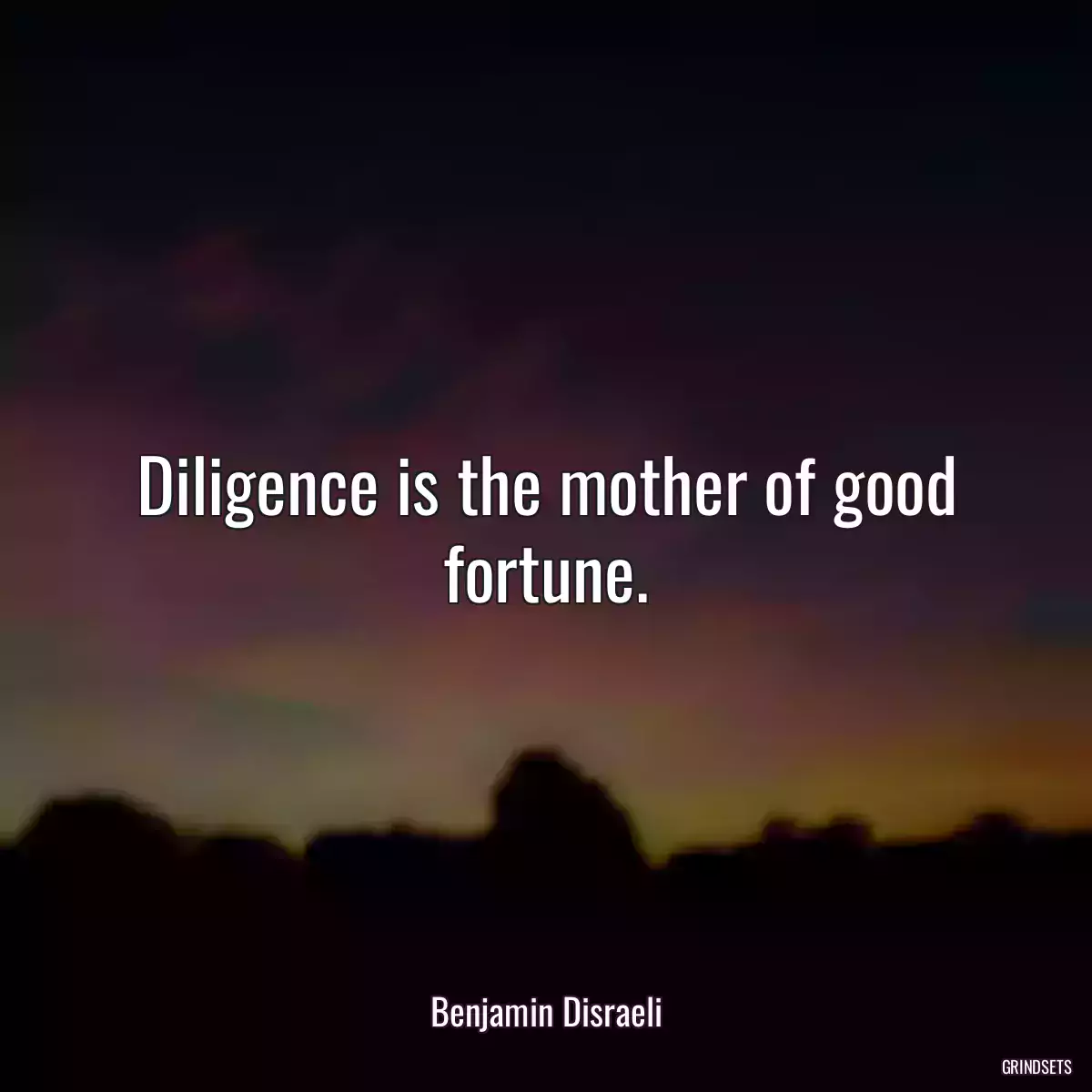 Diligence is the mother of good fortune.