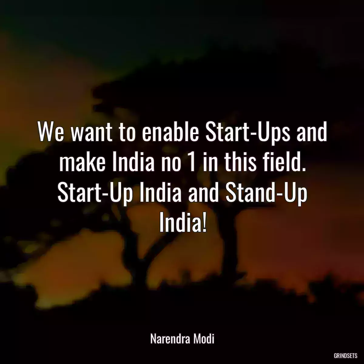 We want to enable Start-Ups and make India no 1 in this field. Start-Up India and Stand-Up India!