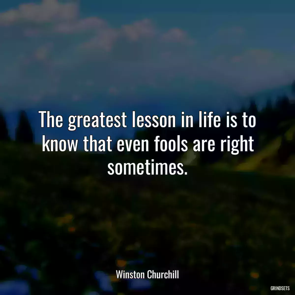 The greatest lesson in life is to know that even fools are right sometimes.