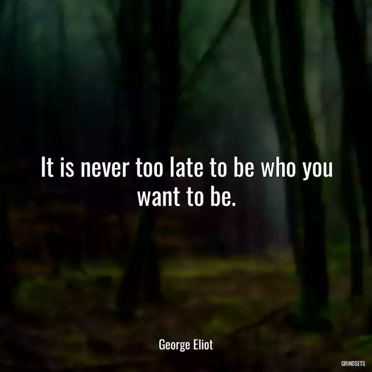 It is never too late to be who you want to be.