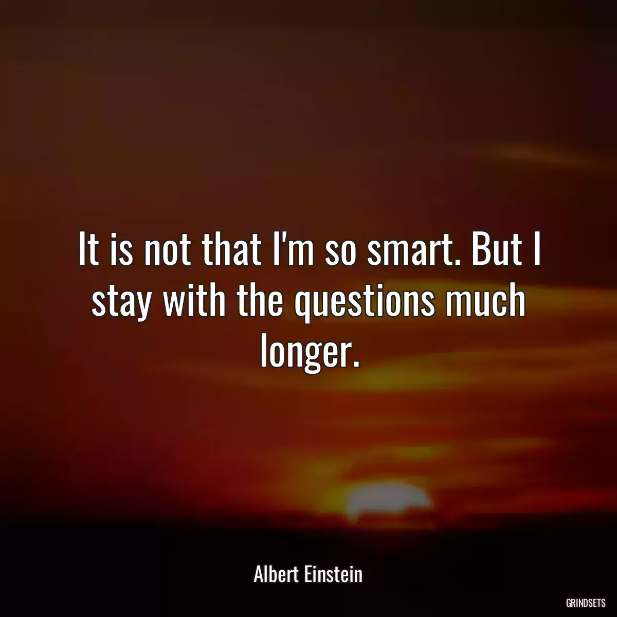 It is not that I\'m so smart. But I stay with the questions much longer.