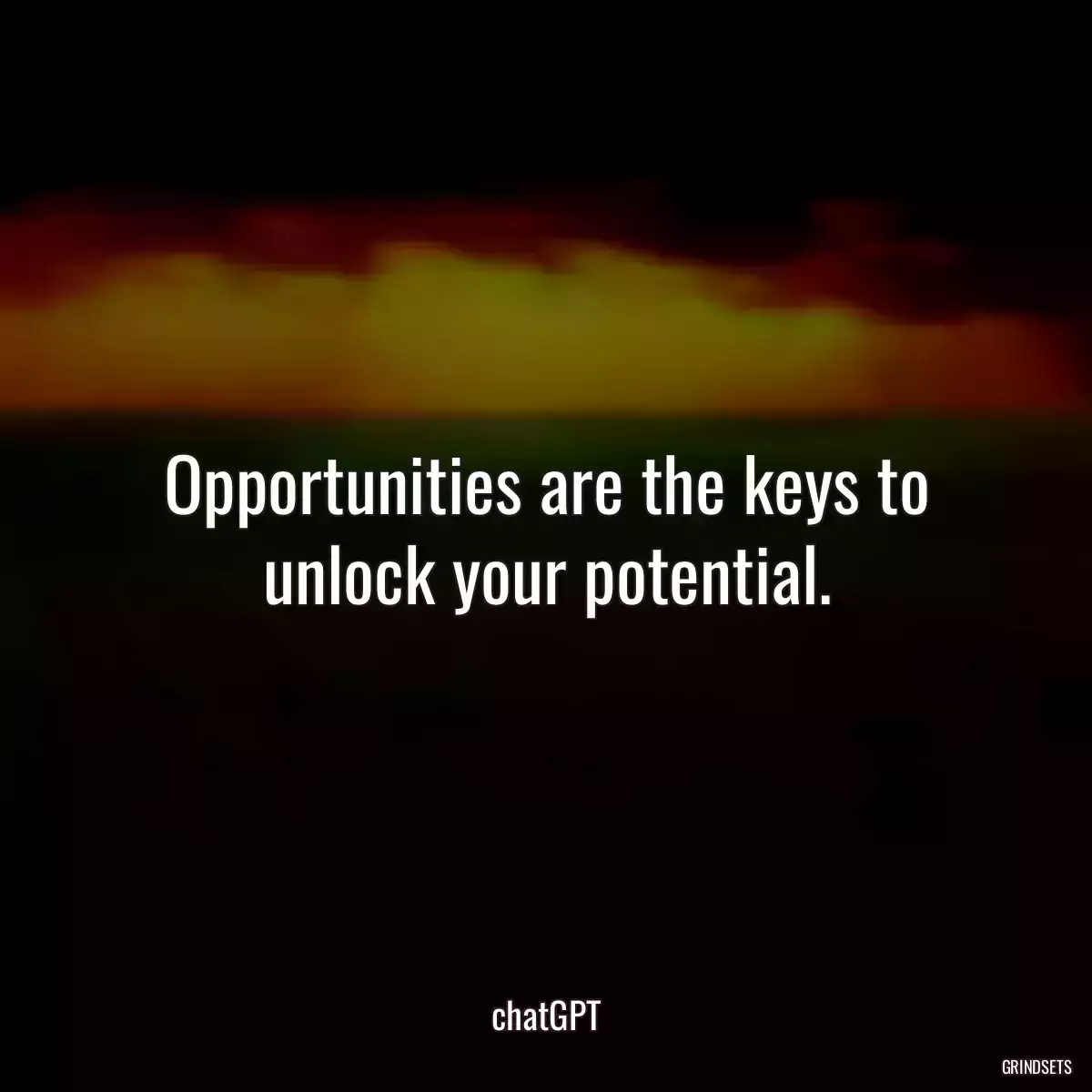 Opportunities are the keys to unlock your potential.