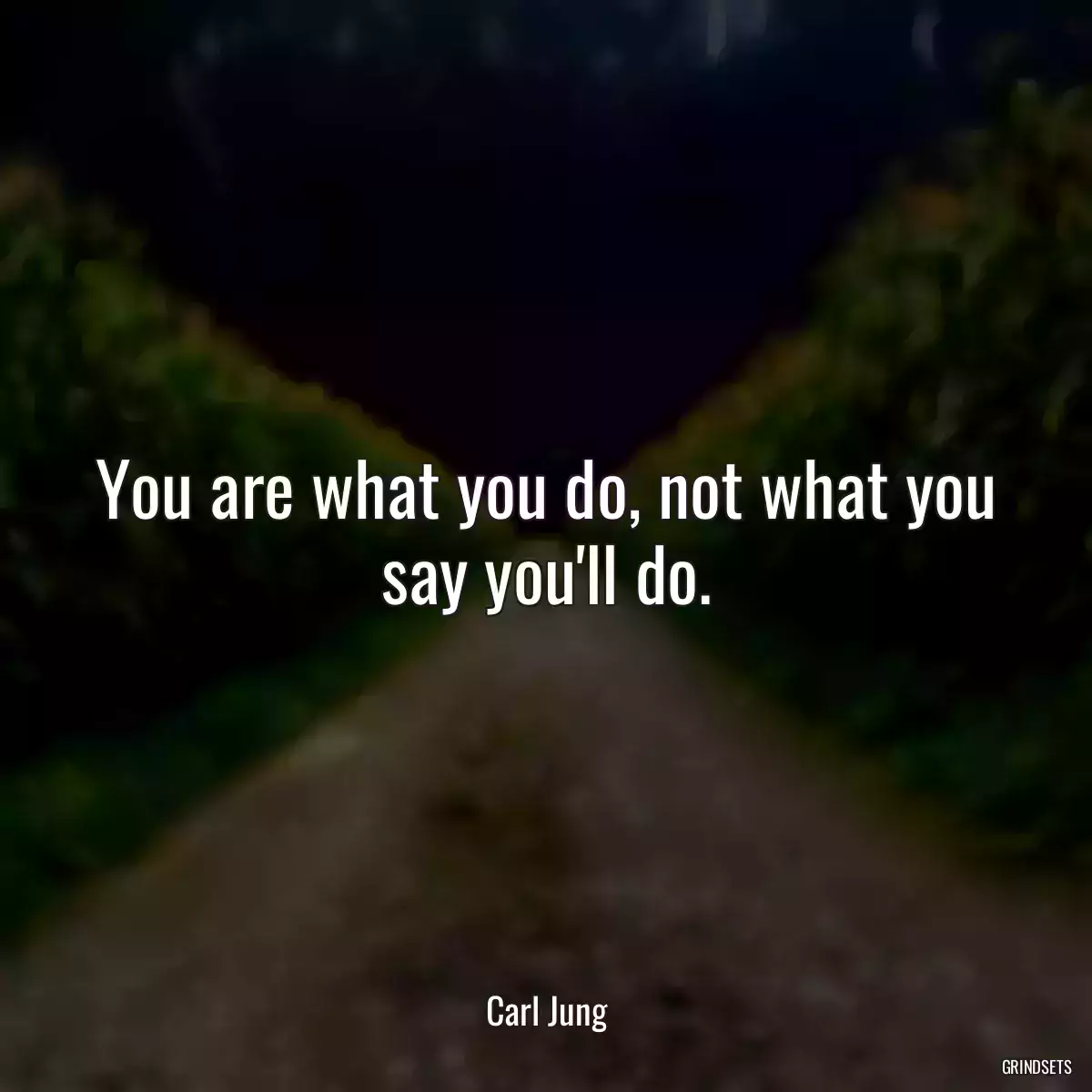 You are what you do, not what you say you\'ll do.