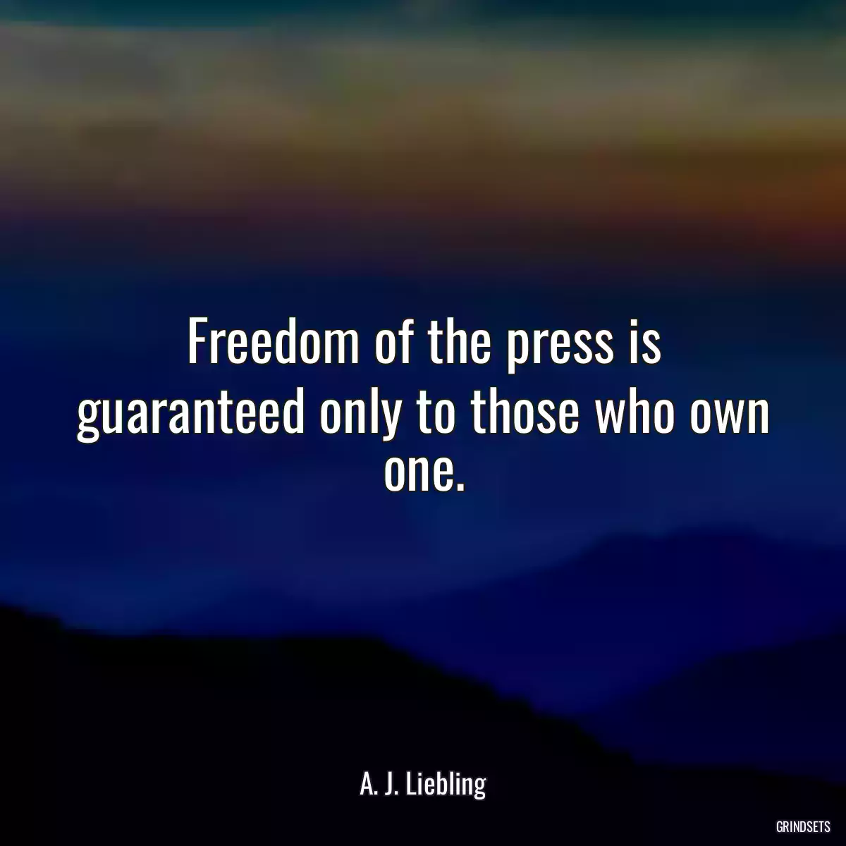 Freedom of the press is guaranteed only to those who own one.