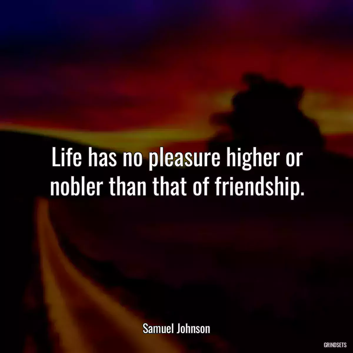 Life has no pleasure higher or nobler than that of friendship.